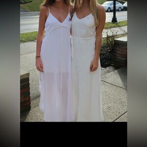 Merritt Charles long white dress with removable belt